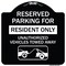 Signmission Parking Lot Reserved Parking for Residents Only Unauthorized Vehicles Towed Away Wit, BW-1818-23417 A-DES-BW-1818-23417 - alternate 1
